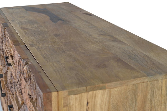 GINER Y COLOMER - Buffet en bois de manguier récupéré naturel - 2 portes et 3 tiroirs - Dimensions 150 x 50 x 90 cm